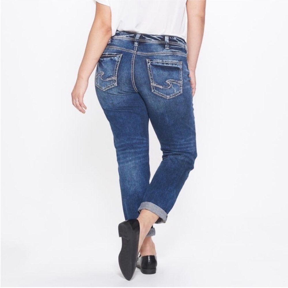 Silver Jeans Boyfriend Mid Rise Slim Leg Size 20 W Length 29.5 Luxe Stretch NEW - Picture 4 of 16